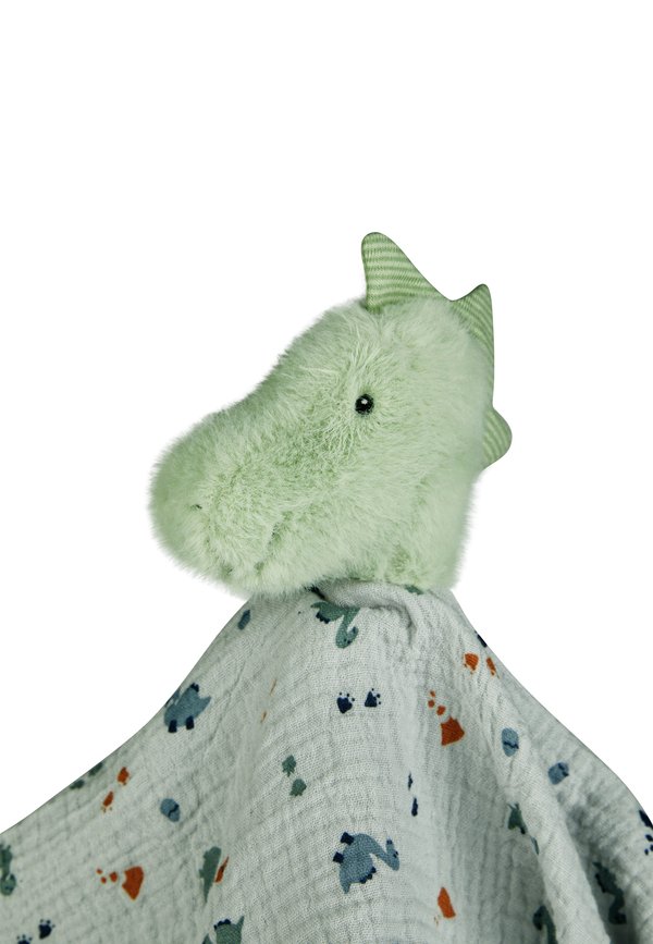 L DINO REXI – Kuscheltuch – graues blau