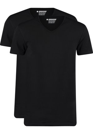 2 PACK V-NECK - T-Shirt basic - zwart