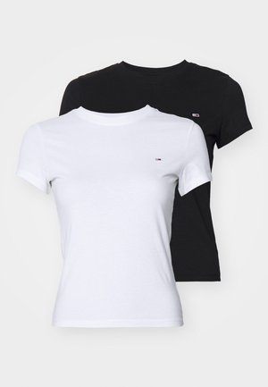Tommy Jeans C NECK TEE 2 PACK - Tricou basic - ecru/black