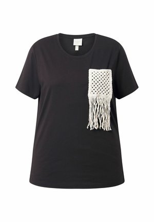 Ulla Popken, RUNDHALS HALBARM - T-shirts print - black brown