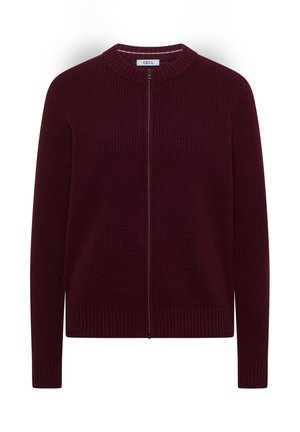 Cecil, CARDIGAN IN UNIFARBE MIT REISSVERSCHLUSS - Cardigan - red wine