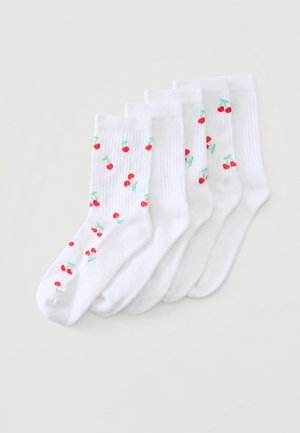 Even&Odd, 5 PACK - Κάλτσες - white/red