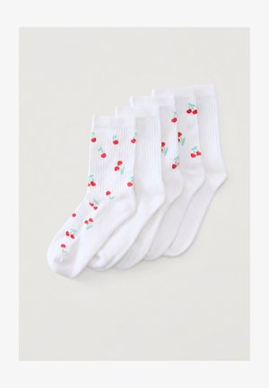 Even&Odd, 5 PACK - Κάλτσες - white/red