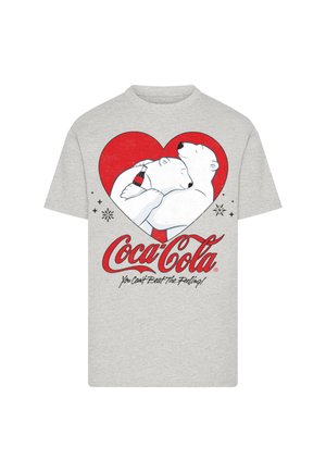 COCA COLA HUGGING BEARS - T-Shirt print - heather grey