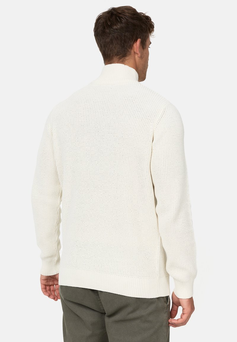 Indicode Heren INHector Knit Sweater | Trui met staande kraag en ritssluiting Optical white XXL