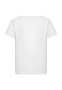 Biely krátky rukáv T-shirt vyrobený z bavlny s okrúhlym výstrihom a hladkou textúrou, s jednoduchým, jednofarebným dizajnom.
