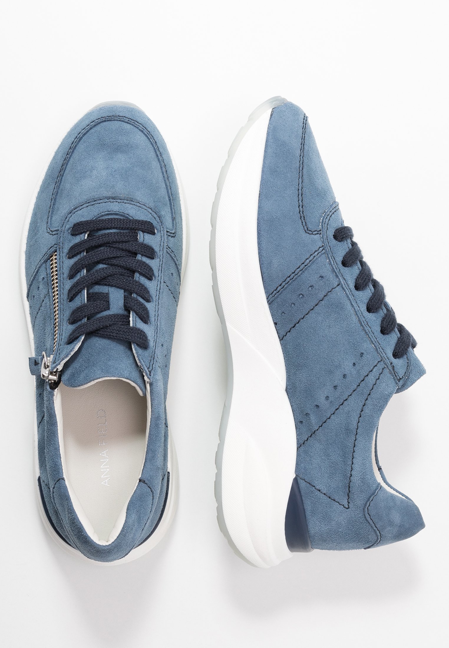 Anna Field LEATHER SNEAKERS Joggesko blue Zalando.no Anna Field Joggesko dark blue Zalando.no