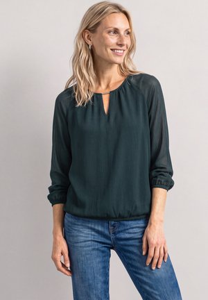 Street One, CHIFFON TUNIC WITH CUT-OUT DETAIL - Blouse - stormy green