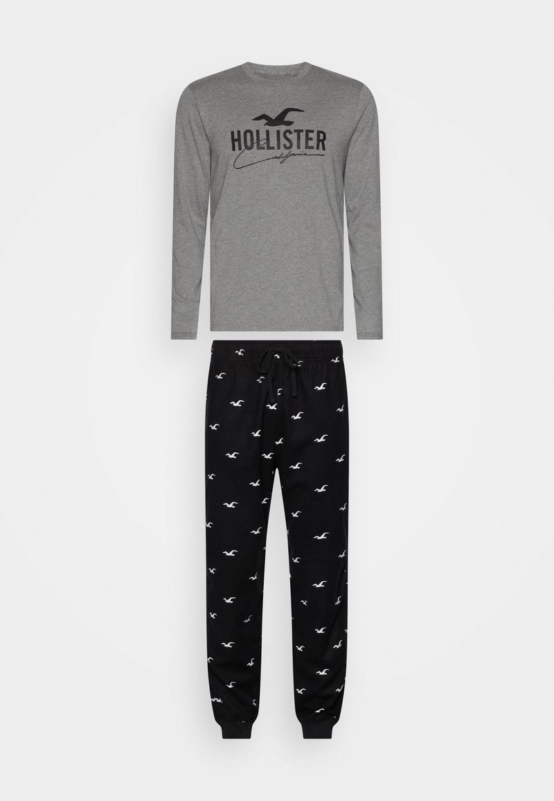 Hollister Co. JOGGER BOTTOM SET Pyjama black icon/bordeauxrood
