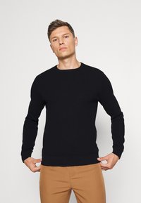 Casual Friday - CFKARLO STRUCTURED CREW NECK - Trui - anthracite black Miniatuurafbeelding 1