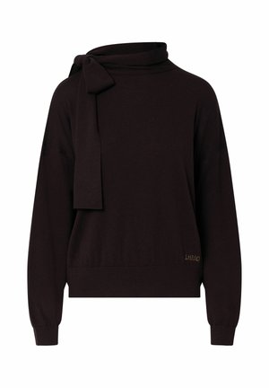 LIU JO, LIU JO TOP WITH SCARF DETAIL - Pullover - dark brown