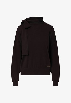 LIU JO, LIU JO TOP WITH SCARF DETAIL - Pullover - dark brown