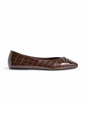 SQUARED TOE BOW - Klassischer Ballerina - brown