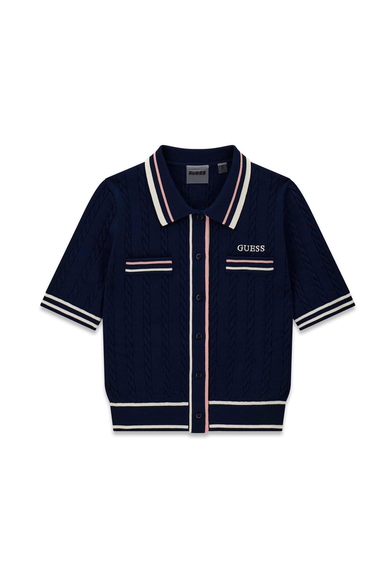 Guess Im Zopfmuster Chaqueta de Punto - Azul Marino
