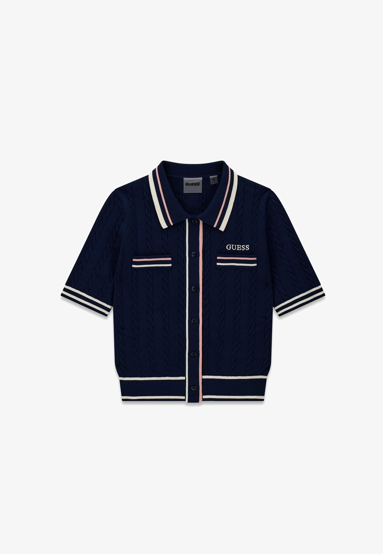 Guess Im Zopfmuster Chaqueta de Punto - Azul Marino