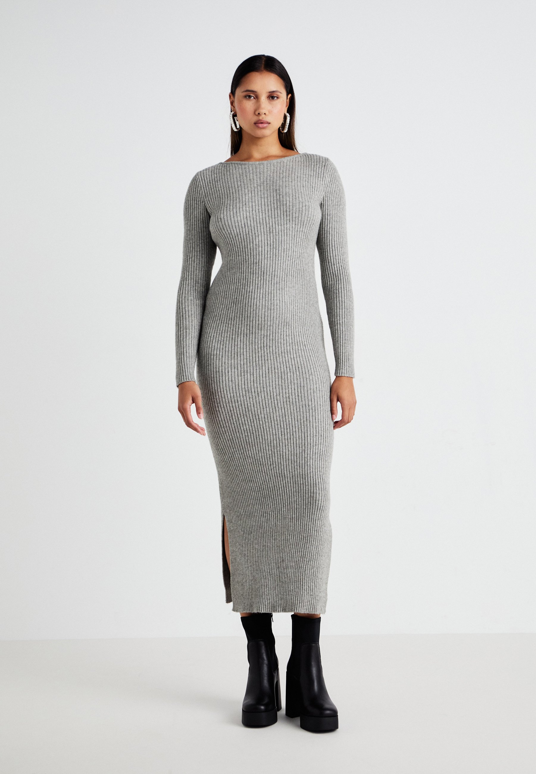 ONLY ONLKATIA MAXI DRESS - Maxi dress - medium grey/mottled grey -  Zalando.co.uk