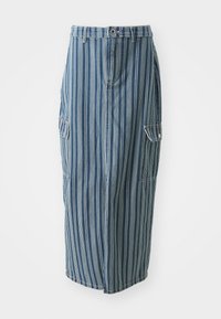 PCJUBEL ANKLE CARGO SKIRT - Velika suknja - medium blue denim/white