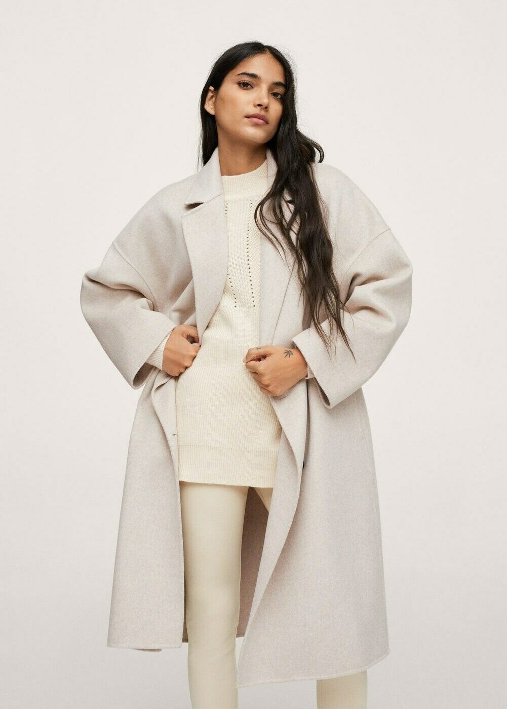 Mango Classic coat - steenkleur/sand 