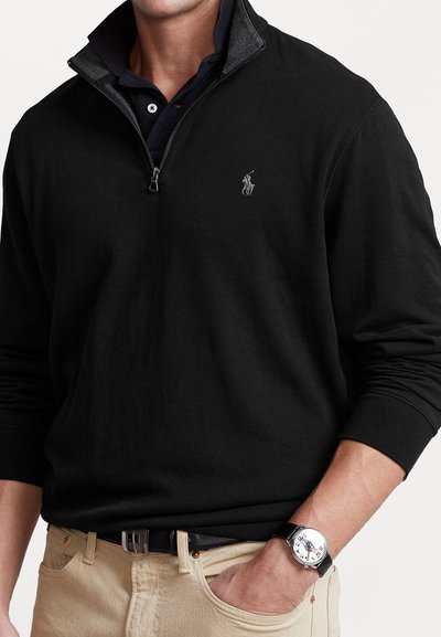 Polo Ralph Lauren LUXURY JERSEY QUARTER ZIP PULLOVER - Sweatshirt - polo black