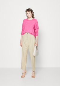 Selected Femme SLFLULU LS O-NECK B NOOS - Džemperis - fuchsia purple/melange