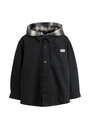 REGULAR FIT - TWILL COLLAR HOODED OVERSHIRT  - Let jakke / Sommerjakker - black