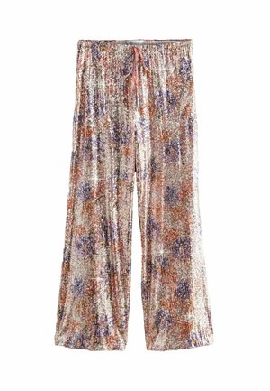 Next FLORAL SEQUIN WIDE LEG  - Kalhoty - pink