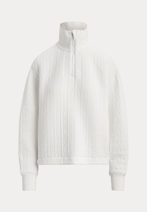 CABLE-QUILTED QUARTER-ZIP - Striktrøje - ceramic white
