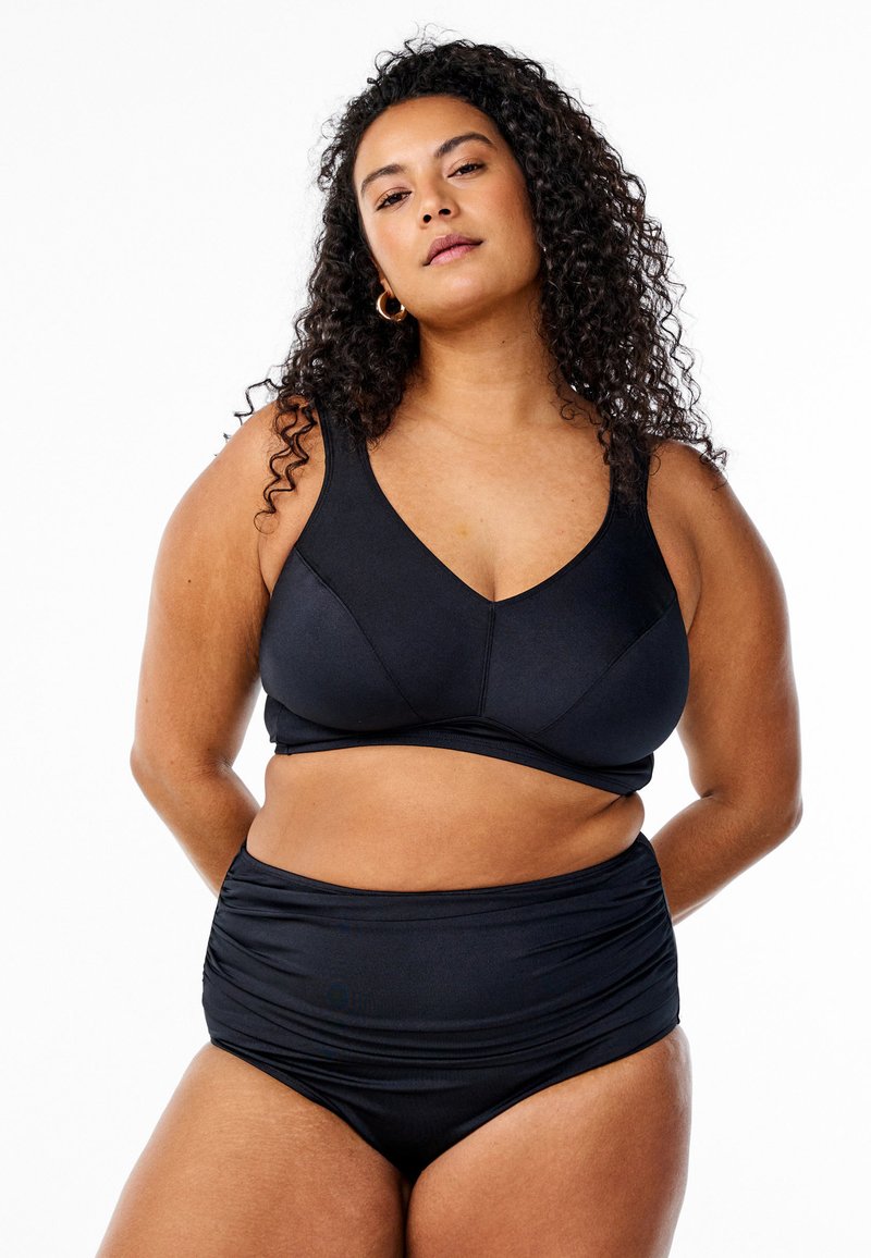 Zizzi HOCH TAILLIERTE MIT RAFFUNG - Bikinialaosa - black