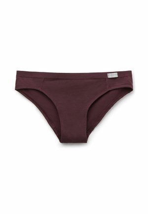 Burgundy bomullsmix bikiniunderdel med sömlös design, elastisk midjeband och minimal sömnad längs kanterna för komfort.