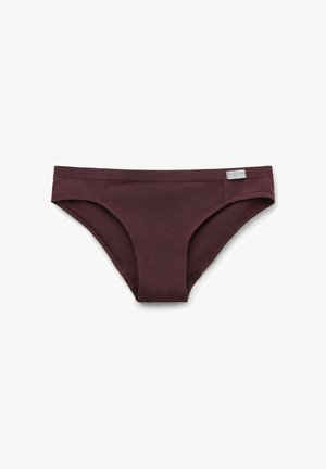 Bordeaux katoenmengsel bikini slip met een naadloos ontwerp, elastische tailleband en minimale stiksels langs de randen voor comfort.