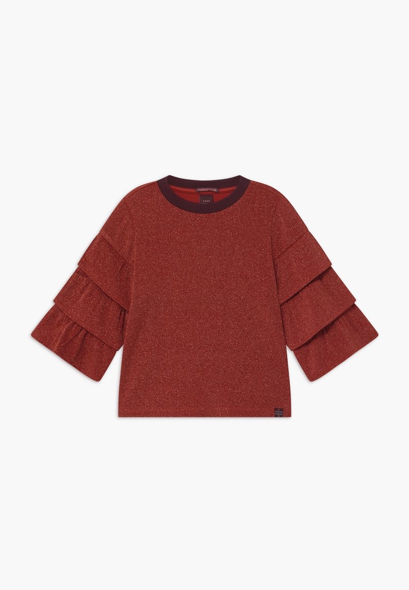 Scotch & Soda RUFFLE DETAIL SLEEVES - Long sleeved top - moon red
