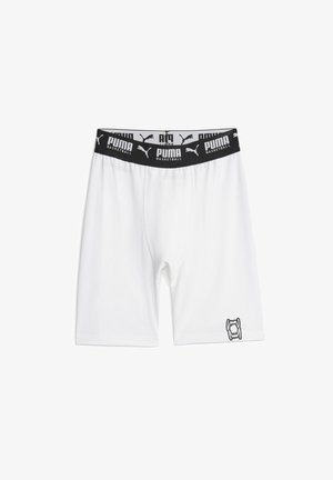 Fehér pamut boxer alsónadrág fekete gumis derékkal, amelyen a "PUMA BASKETBALL" felirat és egy kis logó részlet található az elülső lábrészen.