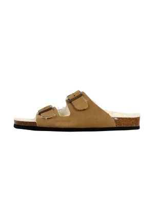 Slip-on sandaler - tan