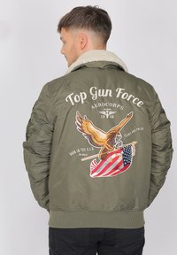 TOP GUN MIT KUNSTFELLKRAGEN - Vinterjacka - olive