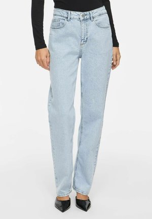 VILA, STRAIGHT FIT JEANS VIKELLY MID-WAIST - Vaqueros rectos - light blue denim