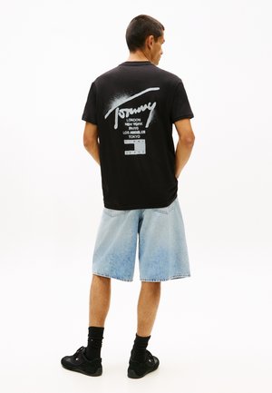 Tommy Jeans SIGNATURE BACK LOGO JERSEY T-SHIRT - Nyomott mintás póló - black