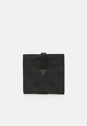 GUESS Porte-cartes Laurel II – Gris Foncé/Noir, Compact, Zippé, Coffret Cadeau
