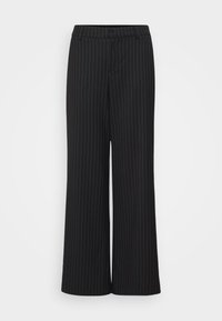 WIDE LEG TROUSERS - Hlače - black/stripe