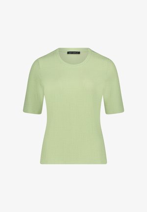 Jasnozielony krótki sweter z krótkim rękawem o subtelnym, teksturowanym wzorze i okrągłym dekoltem, z metką Betty Barclay.