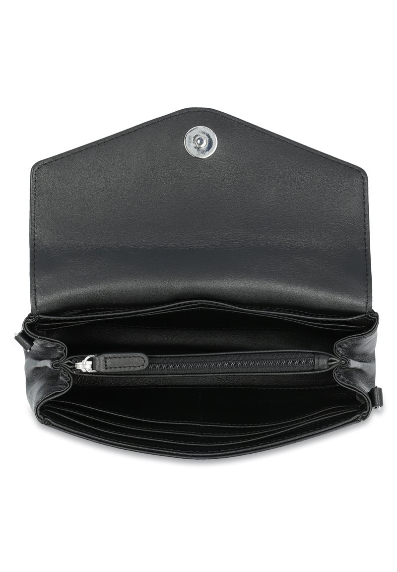 Sac Bandoulière Vintage Cuir Noir Picard Années 70 - Occasion - Envoi Gratuit