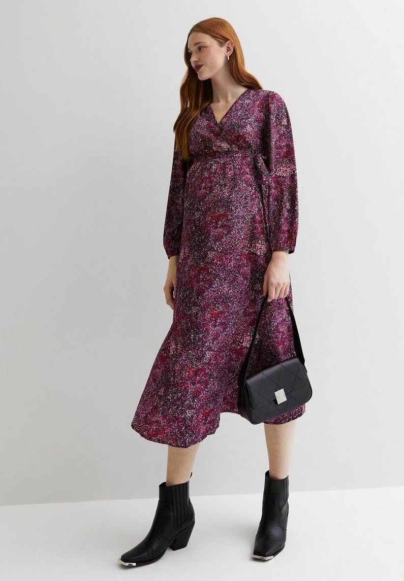 New Look Maternity Jurk donkerroze