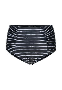 Zizzi - WITH HIGH WAIST - Bikinibroekje - black white stripe Miniatuurafbeelding 1