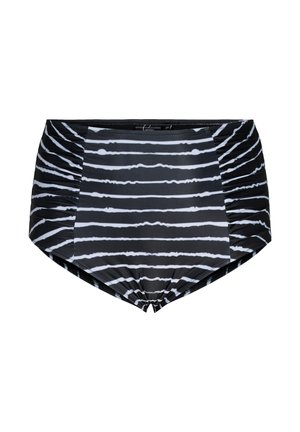 WITH HIGH WAIST - Bikini apakšdaļas - black white stripe