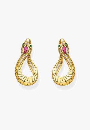 THOMAS SABO, OHRRINGE SCHLANGE GOLD - Earrings - weiß gelbgoldfarben rot
