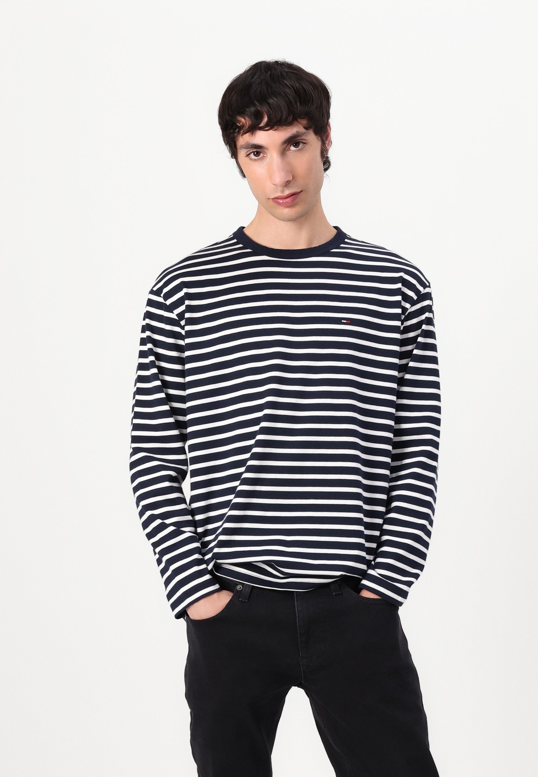 Tommy Jeans BRETON STRIPE - Long sleeved top - dark night navy