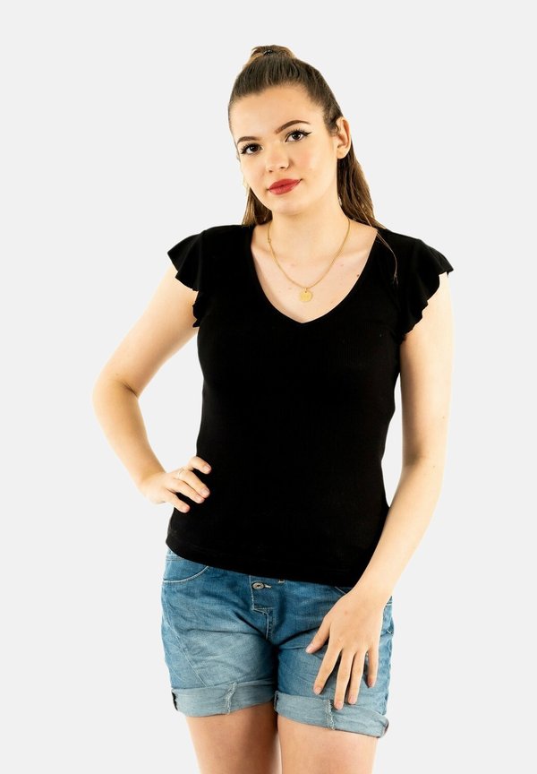 ONLBELIA CAP SLEEVE - Basic T-shirt - noir