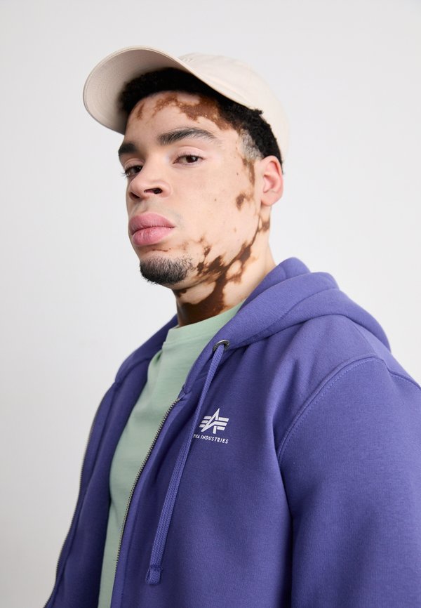 BASIC SMALL LOGO - Zip-up sweatshirt - night purple4