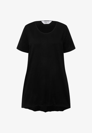 Angel of Style, LONGSHIRT, RUNDHALS, HALBARM, GERUNDETER SAUM - T-Shirt basic - black