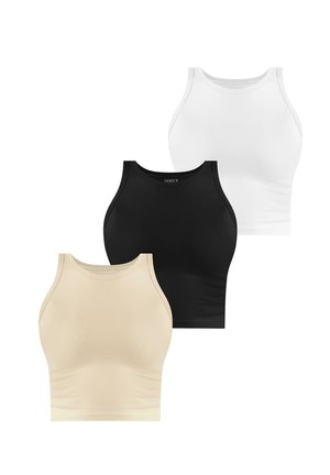 3 X DAMEN - Top - beige schwarz weiß