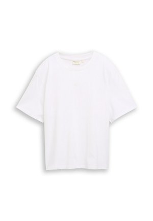 TOM TAILOR DENIM, BOXY FIT T-SHIRT MIT STICKEREI - T-Shirt basic - white